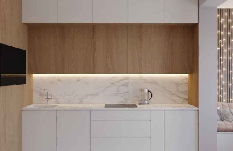 مطابخ خشب بولي لاك من فورنيدو – لمعة راقية في قلب الخشب الطبيعي